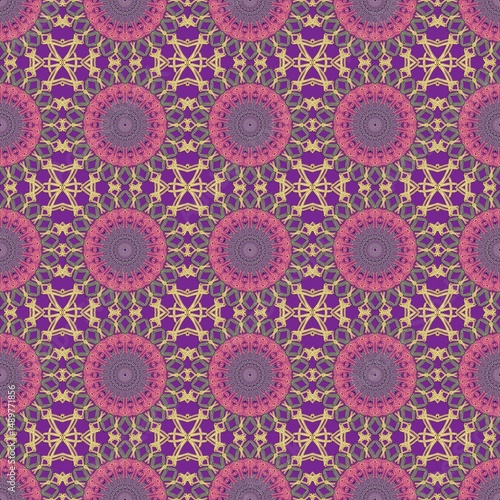 Geometric fabric pattern floral background design