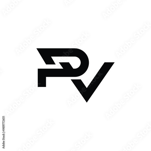 PV monogram logo design letter text name symbol monochrome logotype alphabet character simple logo