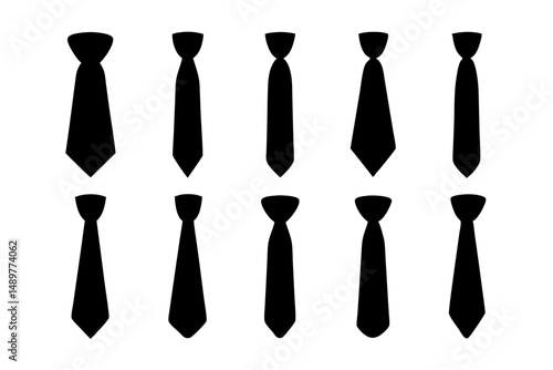 Black tie fashion icon silhouettes vector illustration
