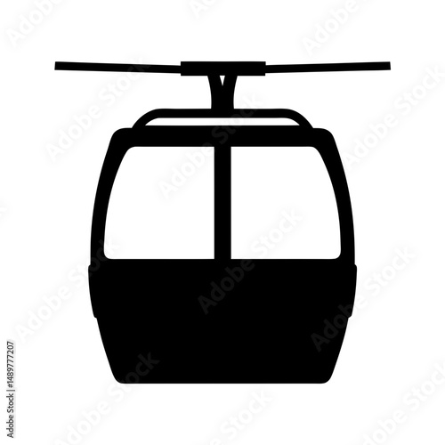 Gondola Cable Car Lift Silhouette Vector Illustration