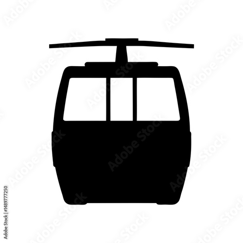 Gondola Cable Car Lift Silhouette Vector Illustration
