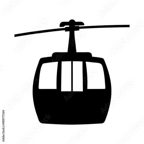 Gondola Cable Car Lift Silhouette Vector Illustration