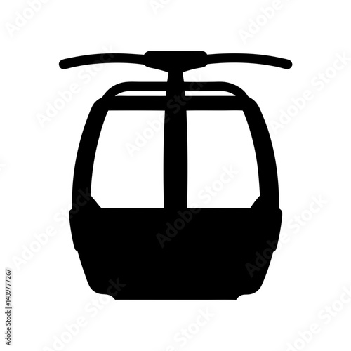 Gondola Cable Car Lift Silhouette Vector Illustration