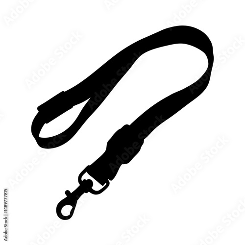 Wrist Lanyard Strap with Lobster Claw Clasp Silhouette Vector Illustration