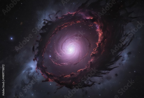 Vast, star-strewn cosmic void  Deep black, swirling nebulae ,  subtle,  otherworldly,  colorful