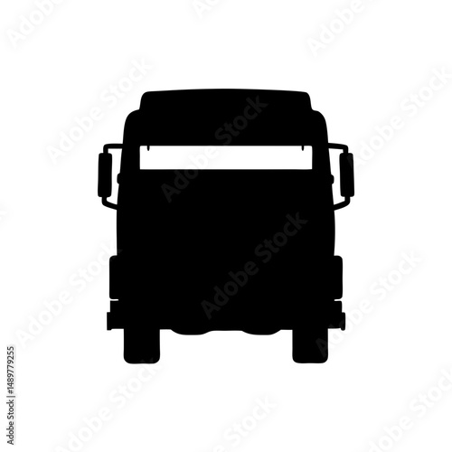 Concrete Mixer Truck Isolated on White Silhouette Vector Illustration