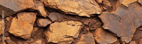 Closeup of Brown Flaking Wall Surface Showing Multiple Aged Layers