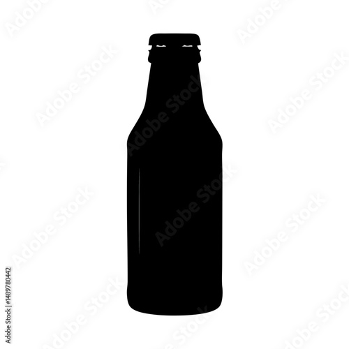 Kombucha bottle black silhouette soft drink icon vector illustration