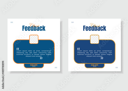 Testimonials or review by customer and post for social media, web banner template layout.