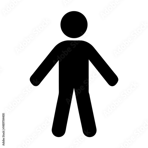 Minimalist pedestrian walking symbol silhouette vector illustration