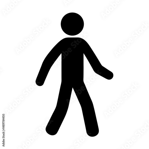 Minimalist pedestrian walking symbol silhouette vector illustration