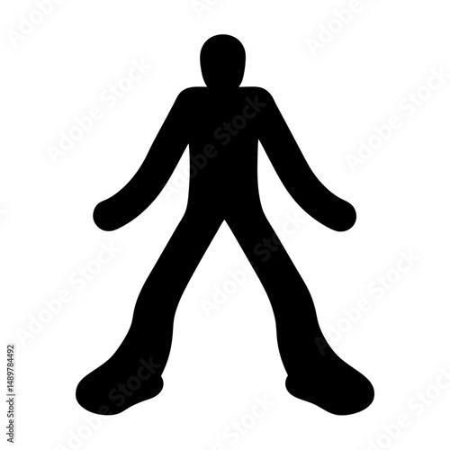 Minimalist pedestrian walking symbol silhouette vector illustration