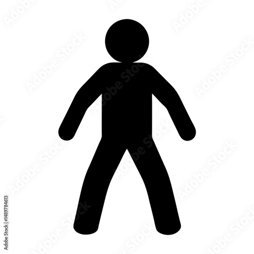 Minimalist pedestrian walking symbol silhouette vector illustration