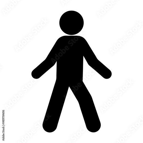 Minimalist pedestrian walking symbol silhouette vector illustration