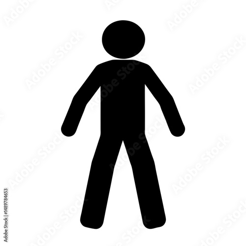 Minimalist pedestrian walking symbol silhouette vector illustration