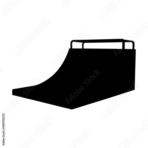 Silhouette of skate ramp for extreme sports vector illustration
