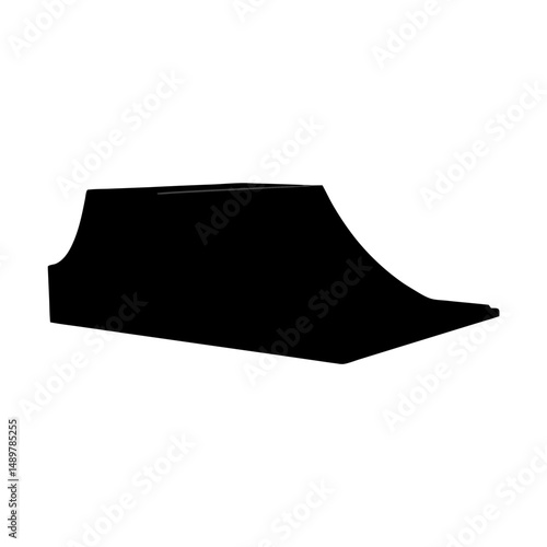Silhouette of skate ramp for extreme sports vector illustration