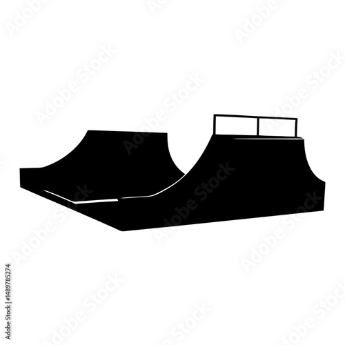 Silhouette of skate ramp for extreme sports vector illustration