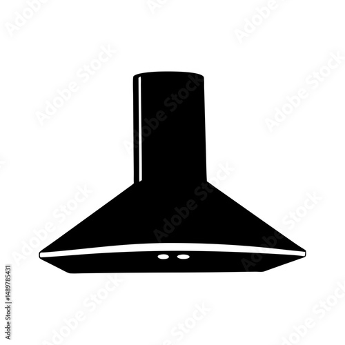 Modern kitchen range hood in silhouette style vector illustration