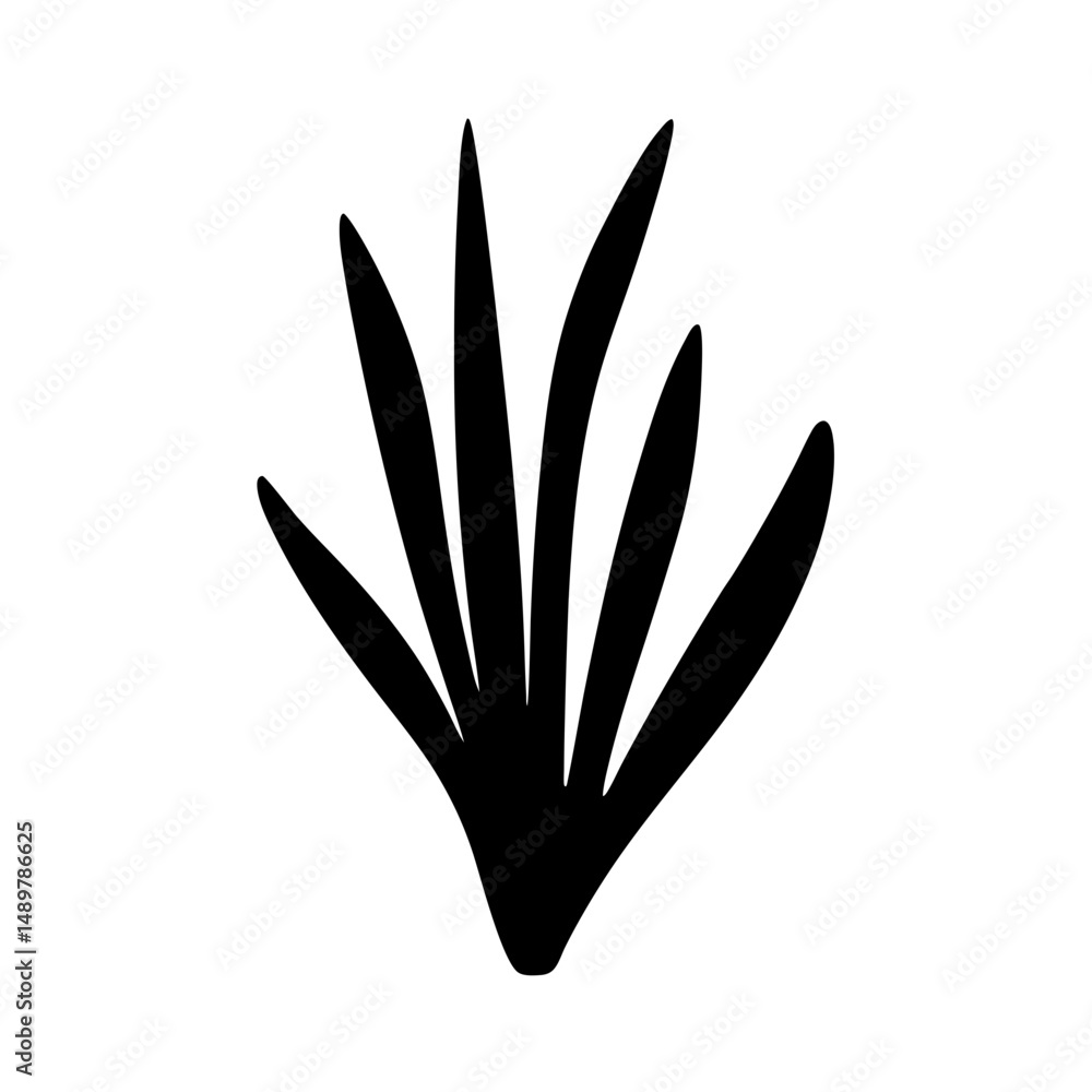 Fototapeta premium Yucca flower silhouette in minimal vector style vector illustration