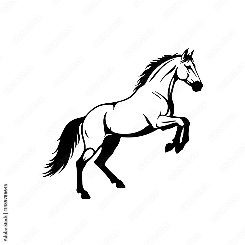 Fototapeta premium Rearing Majesty: A Black and White Study