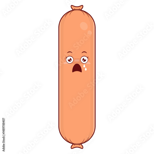 sausage scared face cartoon cute