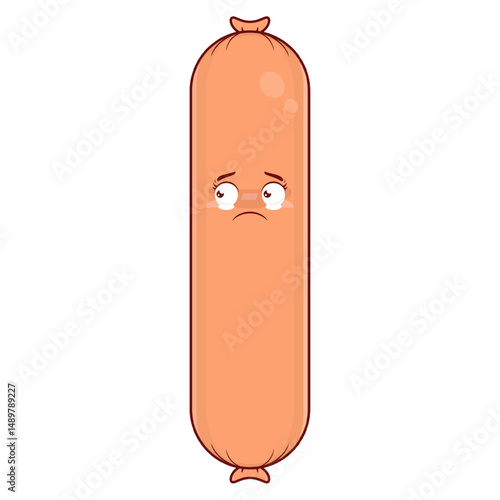 sausage crying face cartoon cute