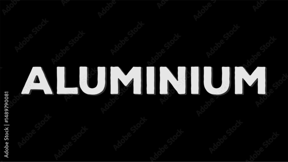Obraz premium Vector text illustration for Aluminium.