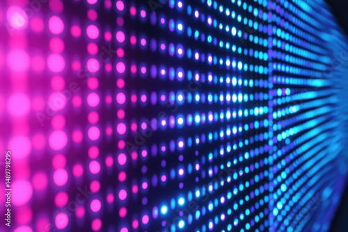 Wallpaper Mural Vibrant LED wall display, gradient of fuchsia, purple, and blue lights Torontodigital.ca