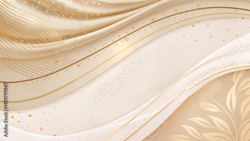 luxury, light, background, with golden wavy lines, for business cards, postcards, invitations, congratulations, salons