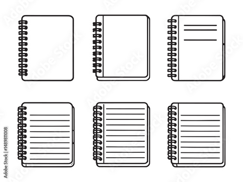Spiral Notebook line art vector illustration