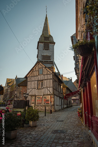 Photography Charming street in Honfleur, Normandy, France