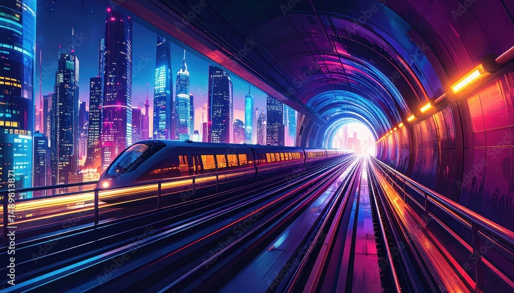 Fototapeta premium Hidden Cityscape Exploration of Underground Tunnels and Passageways