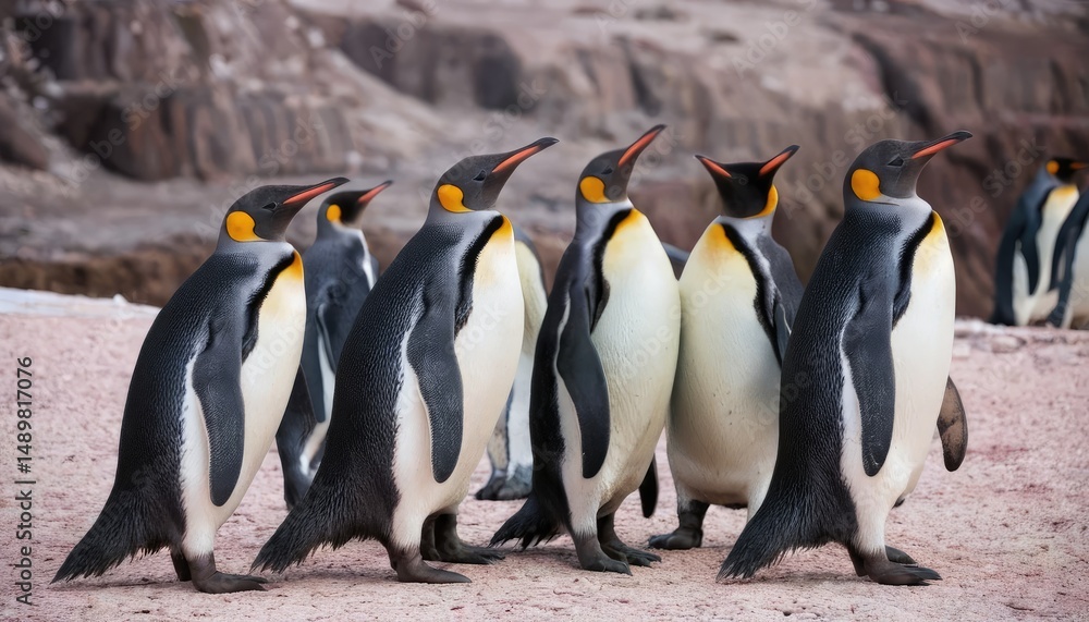 Fototapeta premium King Penguins Majestic March
