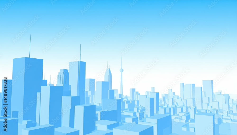 Fototapeta premium Cityscape Design Using Negative Space to Enhance Perception of Scale