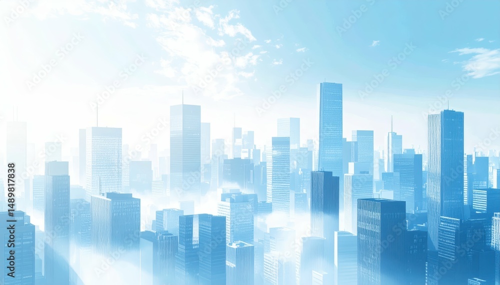 Cityscape with Emphasis on Negative Space and Building Scale Cityscape with Emphasis on Negative Space and Building Scale