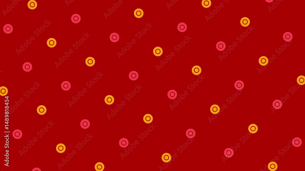 Red background with pink yellow circles. Red background with pink yellow circles.