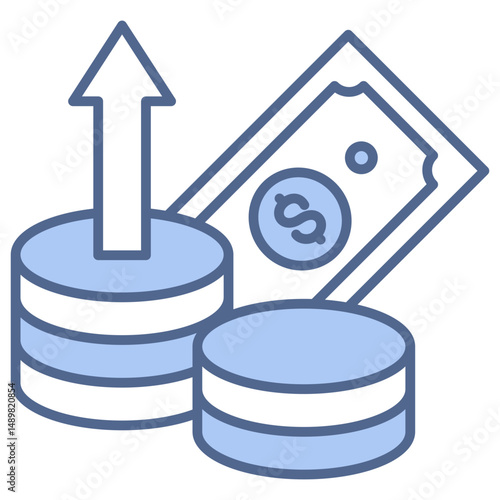 Inflation Rate Blue Icon