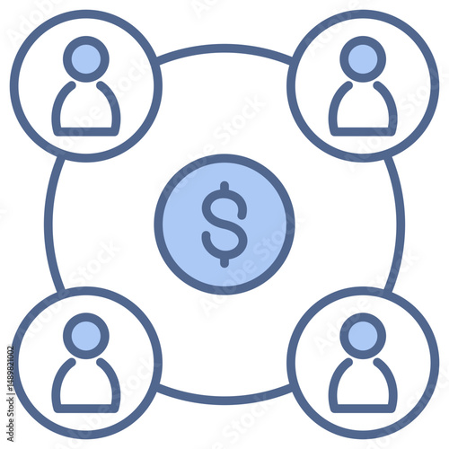 Mutual Fund Blue Icon