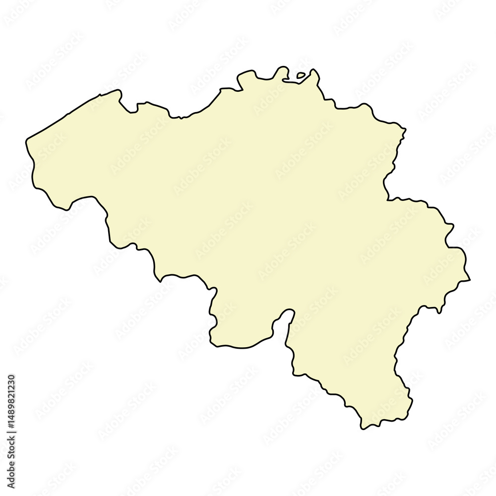 Obraz premium Belgium map symbol shape, travel web flat concept icon vector illustration .