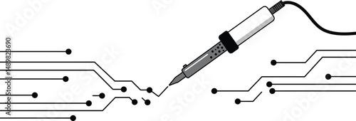 Minimalist Vector Soldering Iron Circuit Design