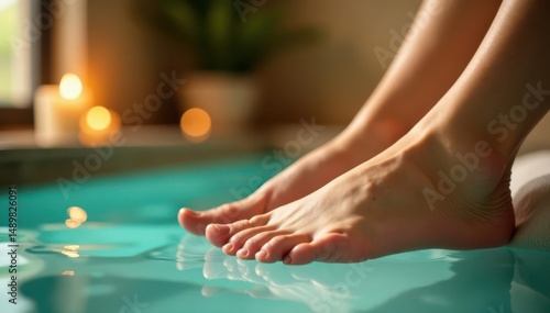 Wallpaper Mural Soft focus on massaged feet, elegant spa setting , healing, authentic, close-up Torontodigital.ca