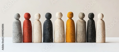 
Wooden and colored figures representing diversity and inclusion
