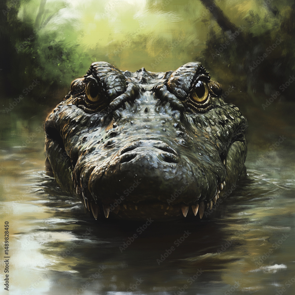 Fototapeta premium crocodile's head in the water