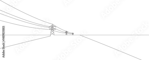 Minimalist Power Line to Horizon