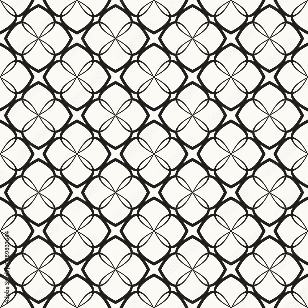 Fototapeta premium Vector seamless pattern. Modern stylish texture. Repeating geometric tiles with smooth interweaving squares.