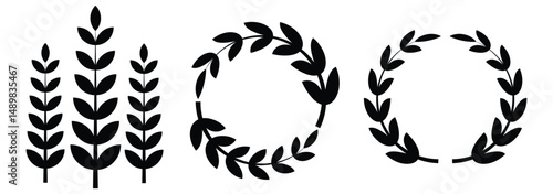  wheat ears icon vector,   wheat icon set.