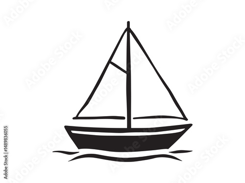 Ship line art illustration