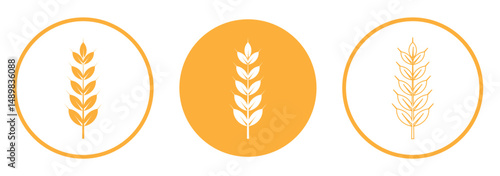 Wheat symbol vector. Wheat symbol vector illustration. Wheat symbol vector. Wheat symbol vector illustration. Wheat logo. Grain spikes set icons. Grain icon.