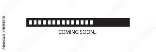 Coming soon loading. no image, no video available. simple coming soon page vector illustration, isolated with background.